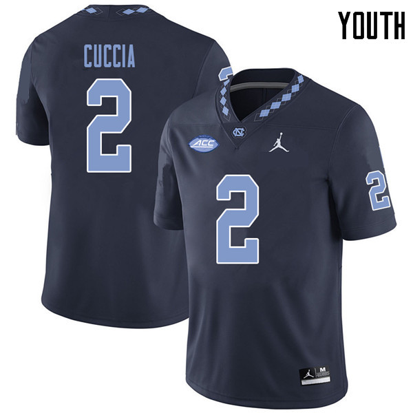 Jordan Brand Youth #2 Jesse Cuccia North Carolina Tar Heels College Football Jerseys Sale-Navy